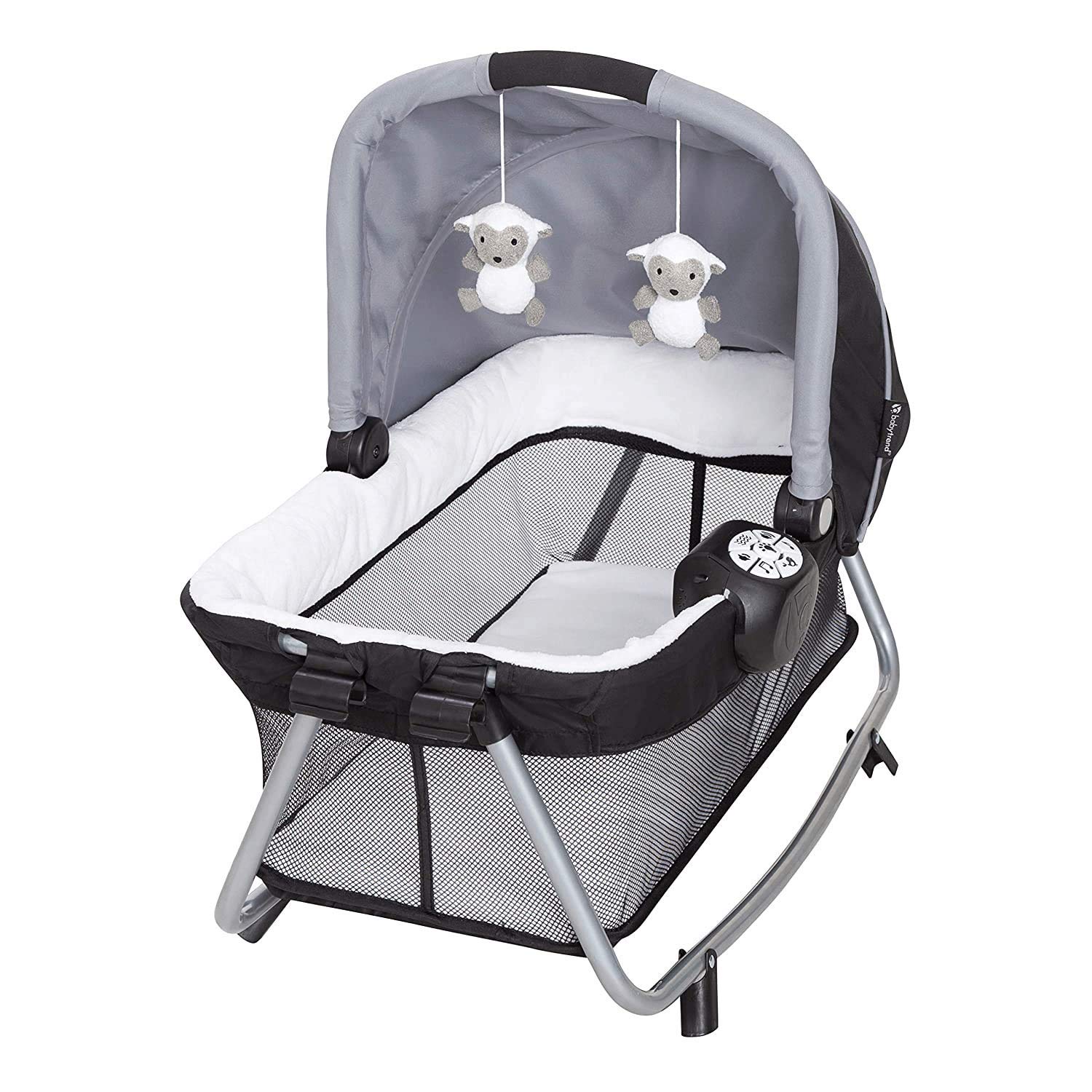 : Baby Trend Retreat Nursery Center with Two Removable Rock A Bye Bassinets, Changing Table, Organizer, and Music Center with Nightlight, Quarry : Baby