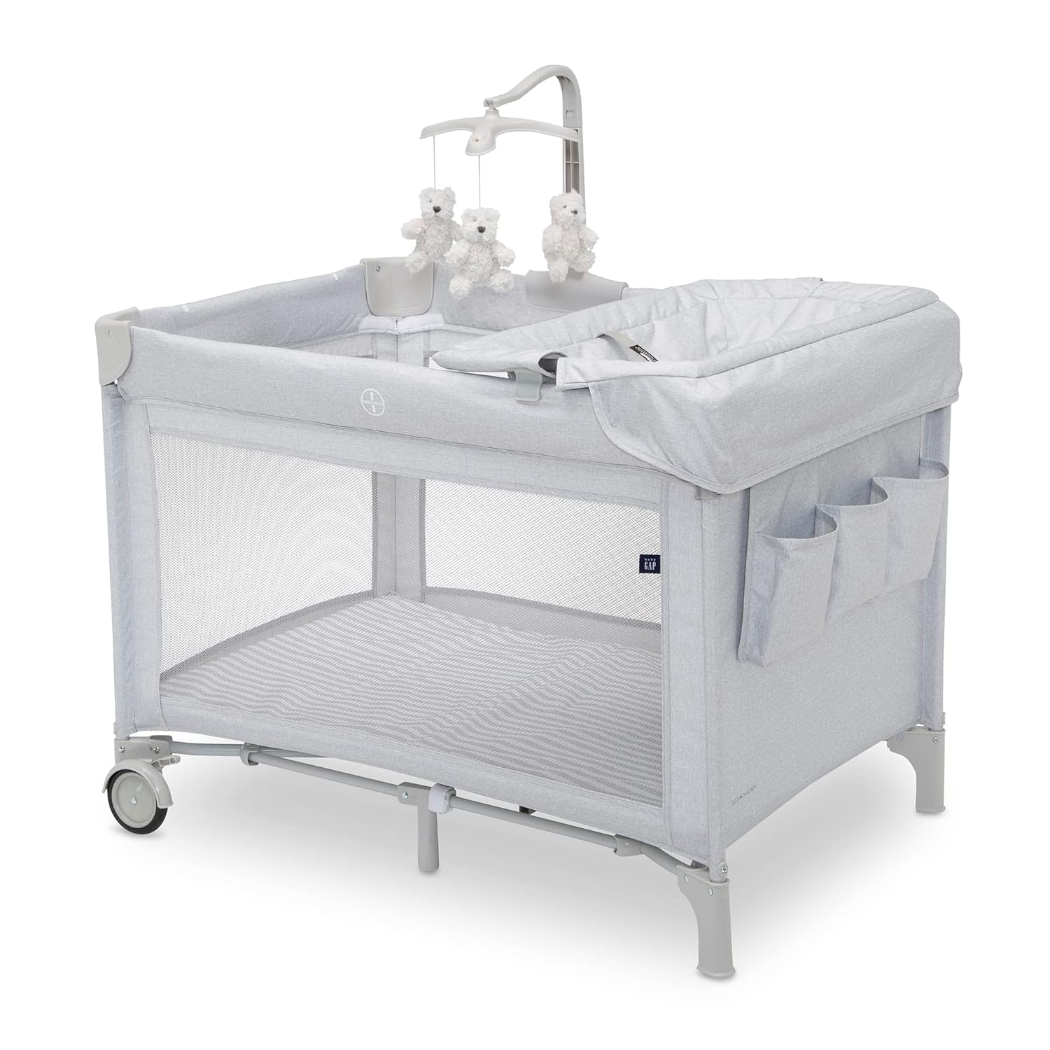 : GAP babyGap Deluxe Play Yard, Grey Stripes : Baby