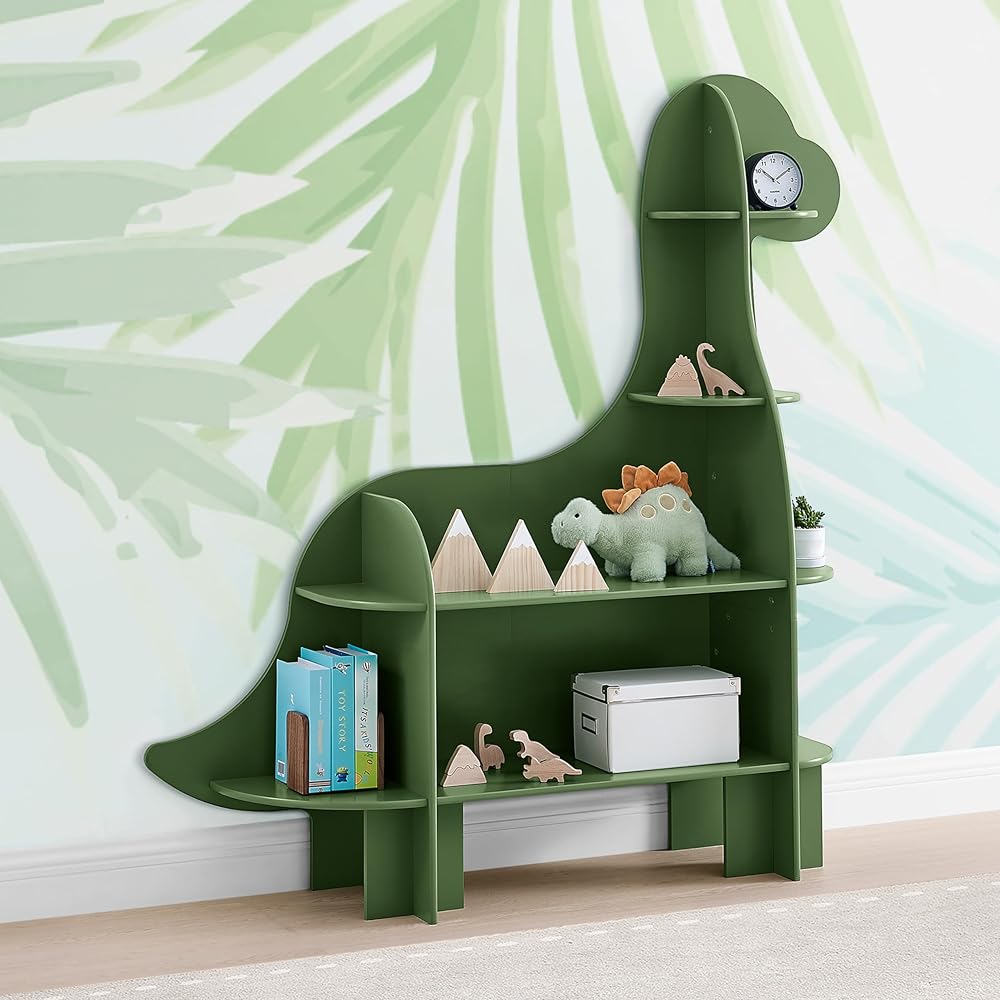 Delta Children Dinosaur Bookcase - Greenguard Gold Certified, Fern Green : Home & Kitchen