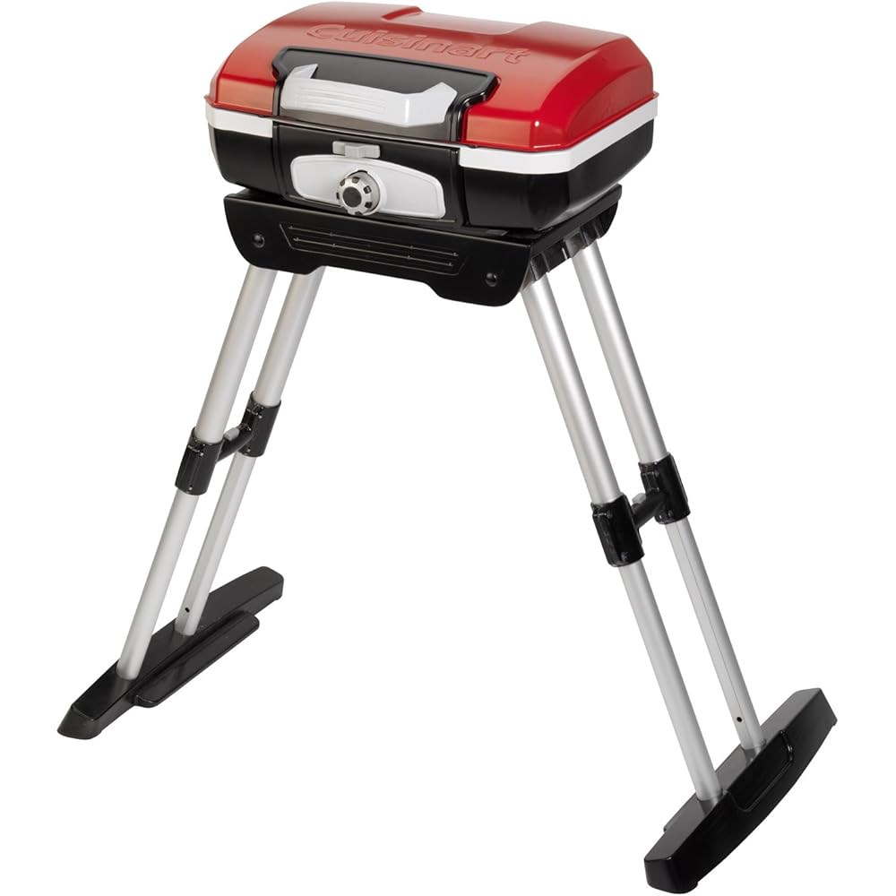 Cuisinart Petite Gourmet Portable Gas Grill with VersaStand, Compact Portable Grill Propane, 150 Sq. In. Cooking Surface, 5,500 BTU Burner Small Gas Grills for Camping, BBQ, Adjustable Base, Handles : Patio, Lawn & Garden