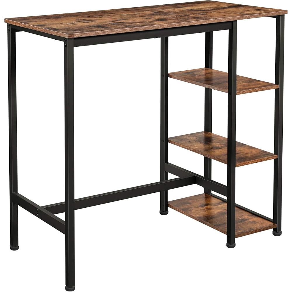VASAGLE Bar Table with Sturdy Metal Frame, Easy Assembly, Industrial Design, 23.6 x 42.9 x 39.4 inches, Rustic Brown : Home & Kitchen