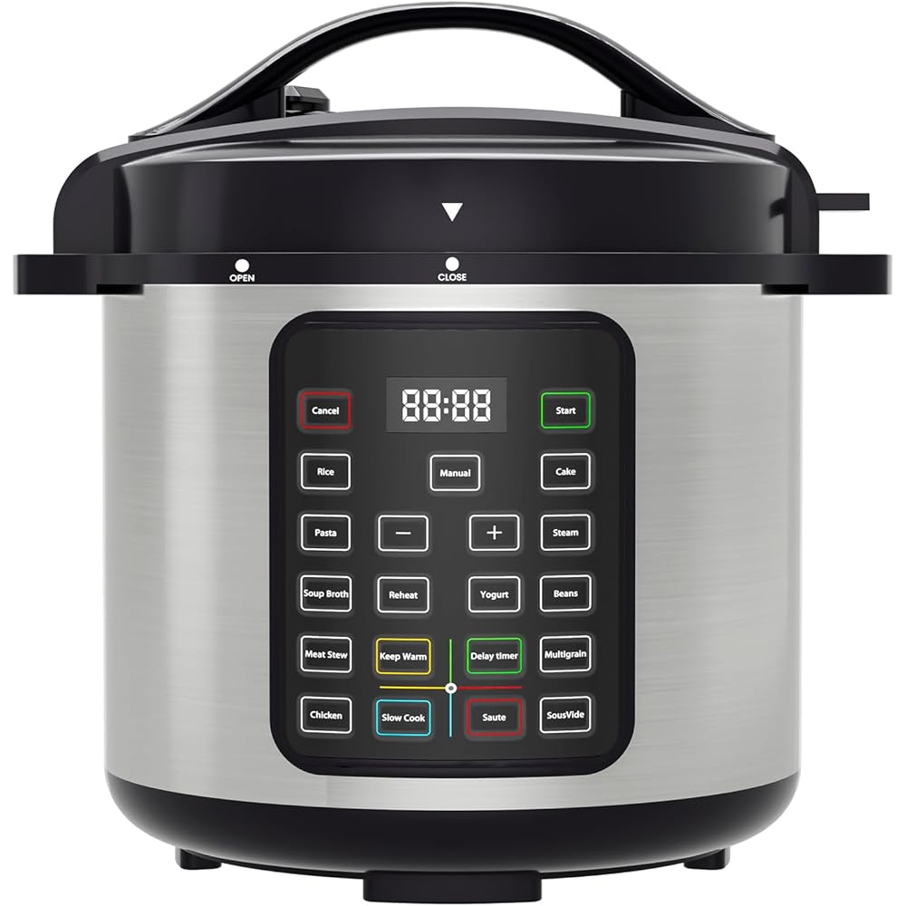 OLIXIS Electric Pressure Cooker 8 Quart Stainless Steel Multi Cooker Electric for Pressure 16-in-1 Rice, Steamer, Yogurt Maker, Slow Cook,Meat Stew, Cake, Saute, Multigrain: Home & Kitchen
