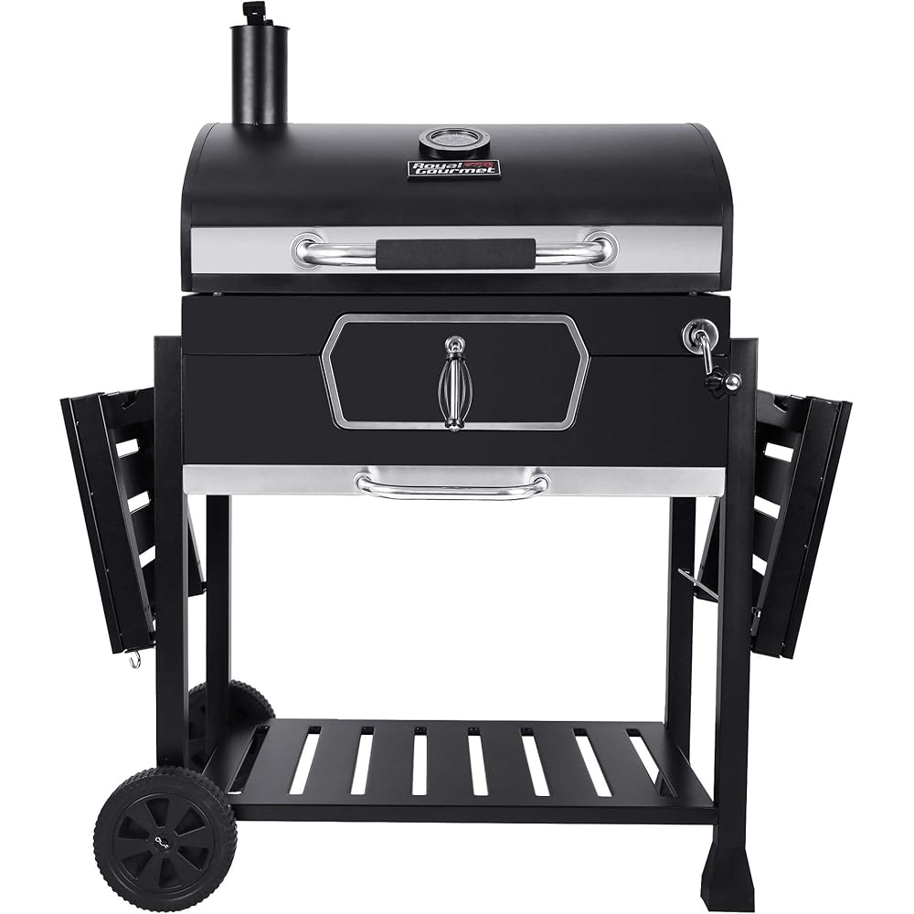 Royal Gourmet CD2030AN 30-Inch Charcoal Grill, Deluxe BBQ Smoker Picnic Camping Patio Backyard Cooking, Black, Large : Patio, Lawn & Garden