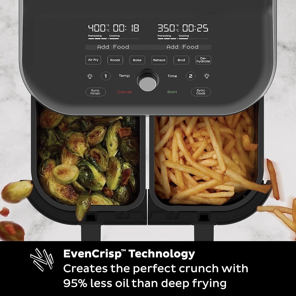 Instant Pot Vortex Plus XL 8QT ClearCook Air Fryer, Clear Windows, Custom Programming, 8-in-1 Functions that Crisps, Broils, Roasts, Dehydrates, Bakes, Reheats, from the Makers of Instant Pot, Black : Home & Kitchen