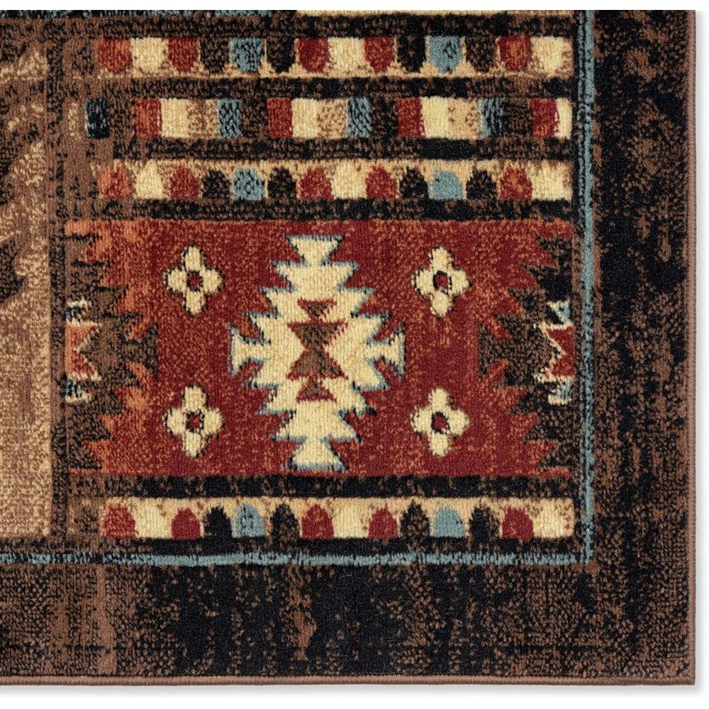 Home Dynamix Buffalo Bear Rustic Area Rug, Brown/Red, 7'10