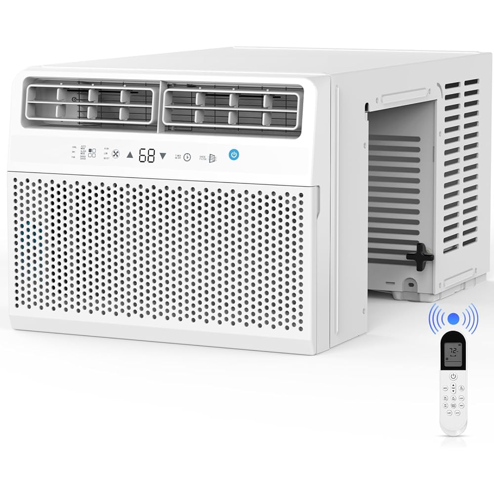 Electactic Window Air Conditioner, 10000 BTU Window AC Unit, Cooling Room 450sq.ft, Fast Cooling, 24H Timer,Dehumidifier Mo, Energy Saving, Remote Control for Living Room, Bedroom, Office