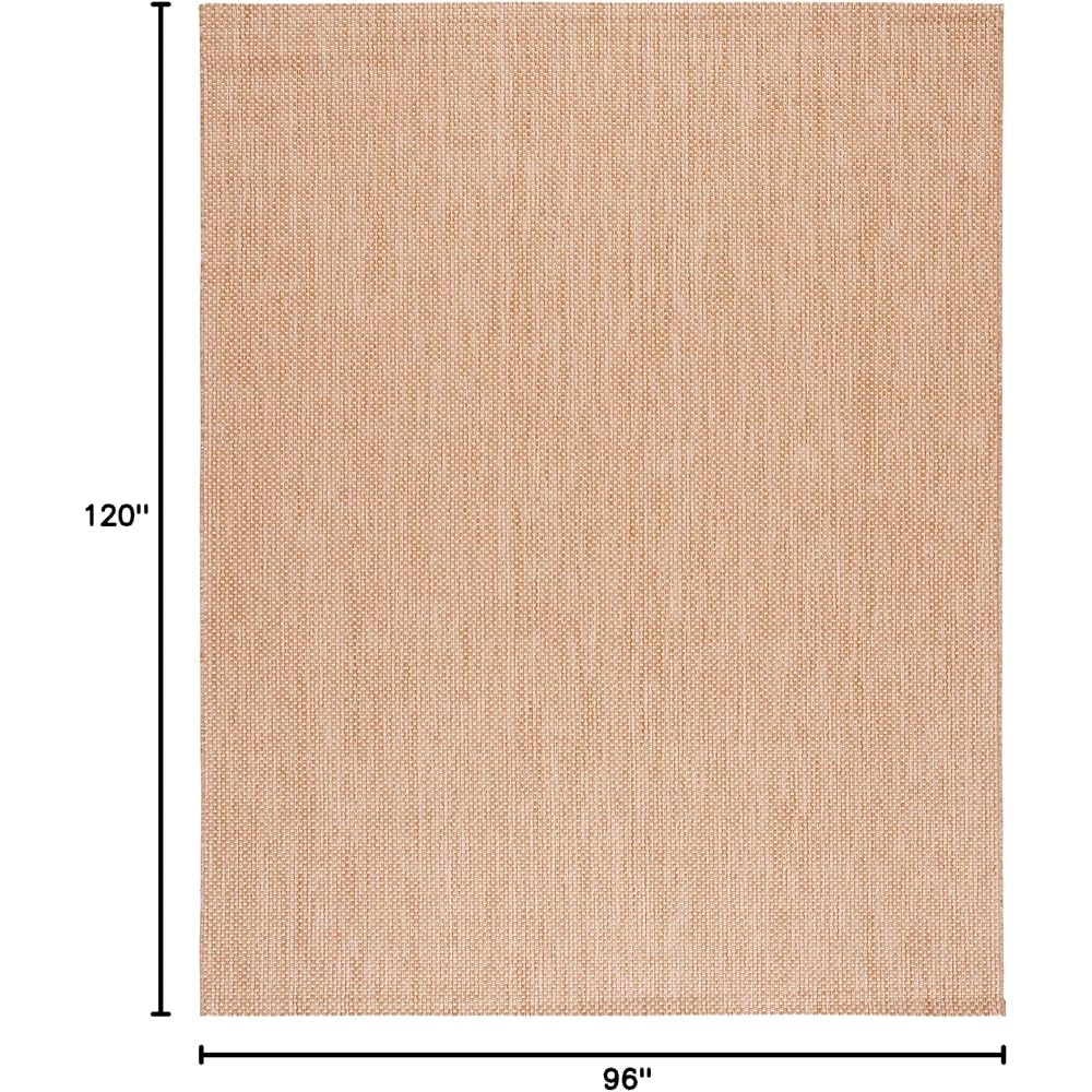 SAFAVIEH Courtyard Collection Area Rug - 8' x 10', Natural & Cream, Non-Shedding & Easy Care, Indoor/Outdoor & Washable-Ideal for Patio, Backyard, Mudroom (CY8521-03012)
