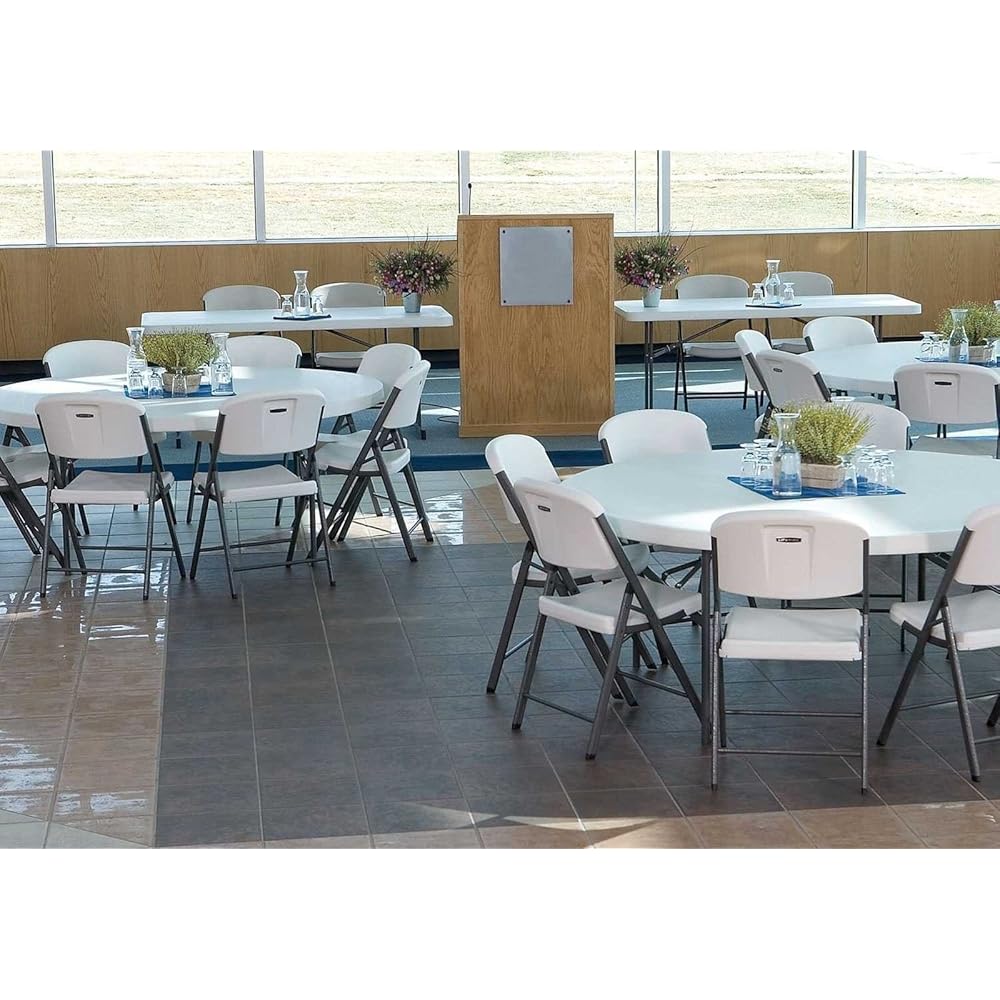 Lifetime 42804 Commercial Grade Folding Chair, 4 Pack, White Granite : Home & Kitchen