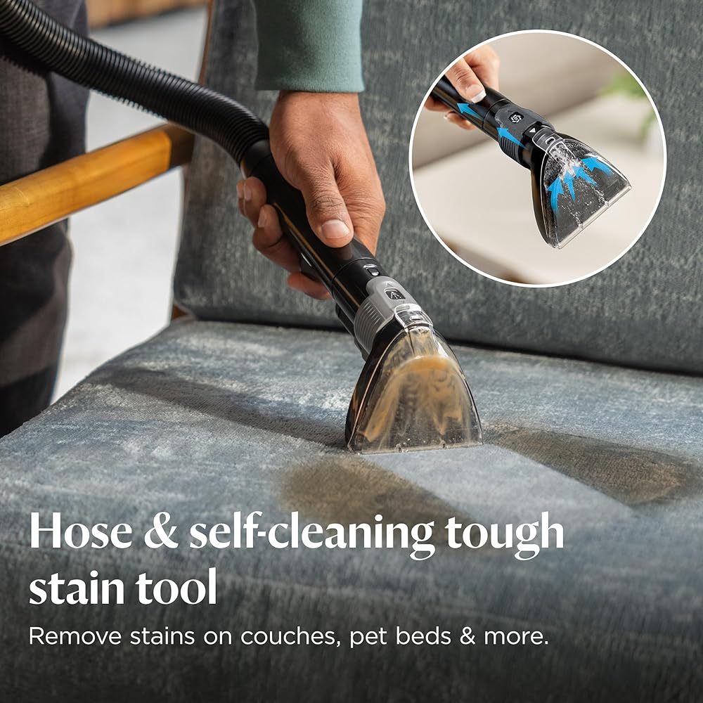 BISSELL Revolution HydroSteam Carpet Cleaner, Upright Deep Cleaner, HydroSteam Technology, 4-inch Self-Cleaning Tough Stain Tool & Formulas Included, 4123 : Industrial & Scientific
