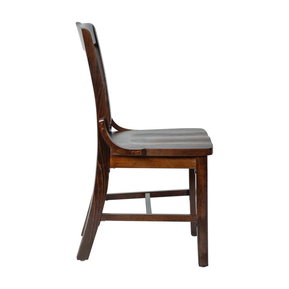 - Flash Furniture Hercules Series School House Back Mahogany Wood Dining Chair, Traditional Elegant Wood Restaurant Chair, Walnut Wood - Chairs