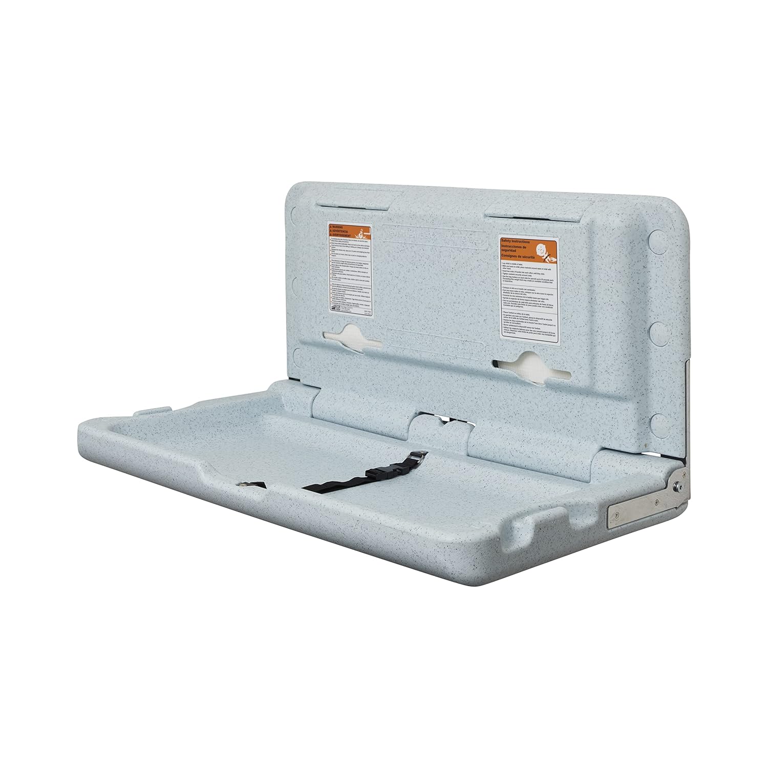 : ECR4Kids Horizontal Wall-Mounted Changing Station, Baby Changer, Blue/Grey Speckled : Baby