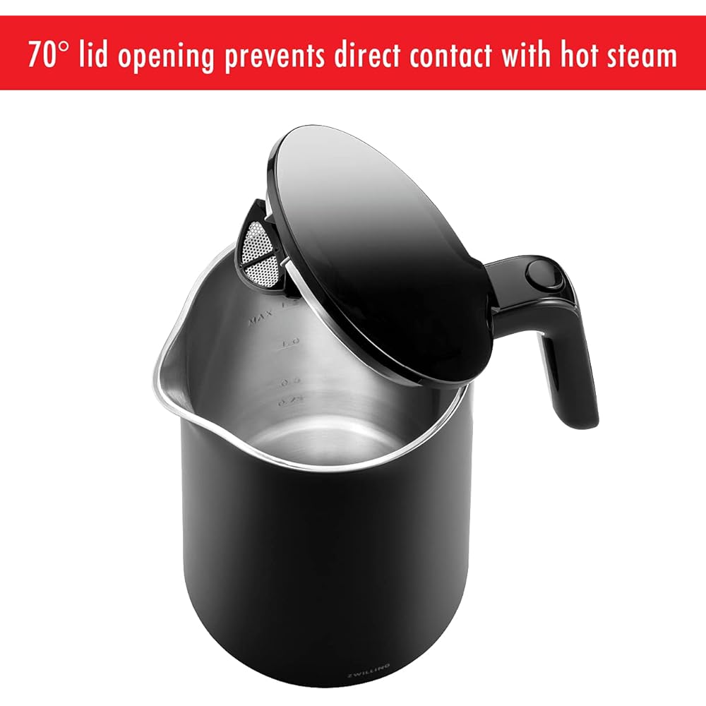 ZWILLING Enfinigy Cool Touch 1.5-Liter Electric Kettle, Cordless Tea Kettle & Hot Water, Black: Home & Kitchen
