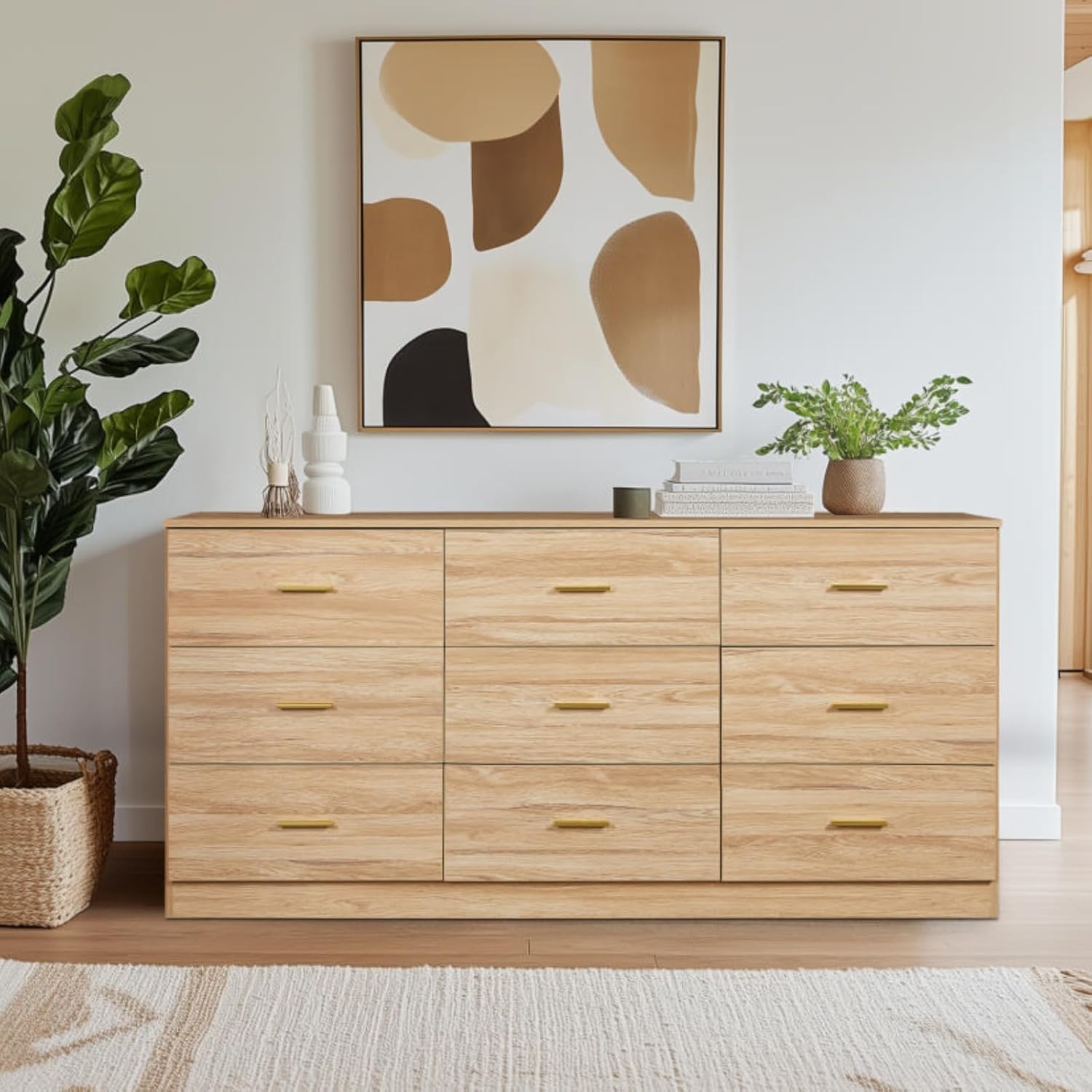 Mixcous 9 Drawer Dresser, 62.9