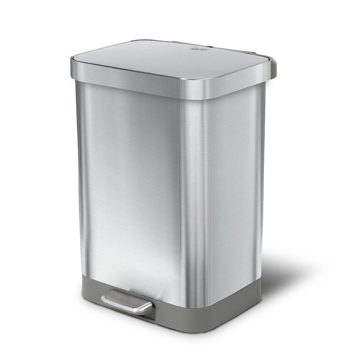 Glad Stainless Steel Step Trash Can with Clorox Odor Protection | Large Metal Kitchen Garbage Bin with Soft Close Lid, Foot Pedal and Waste Bag Roll Holder, 13 Gallon, All Stainless : Industrial & Scientific
