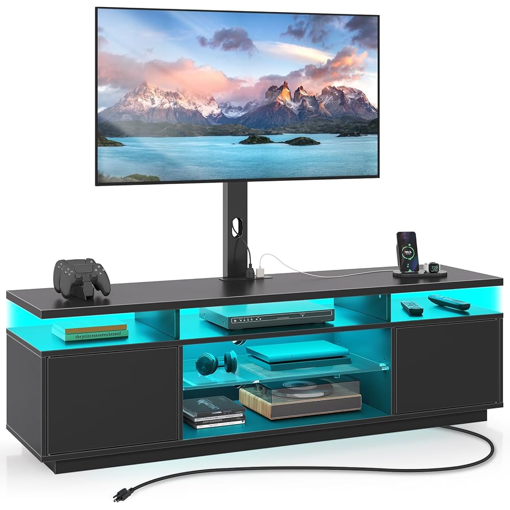 Rolanstar TV Stand with Mount and Power Outlet 51.2