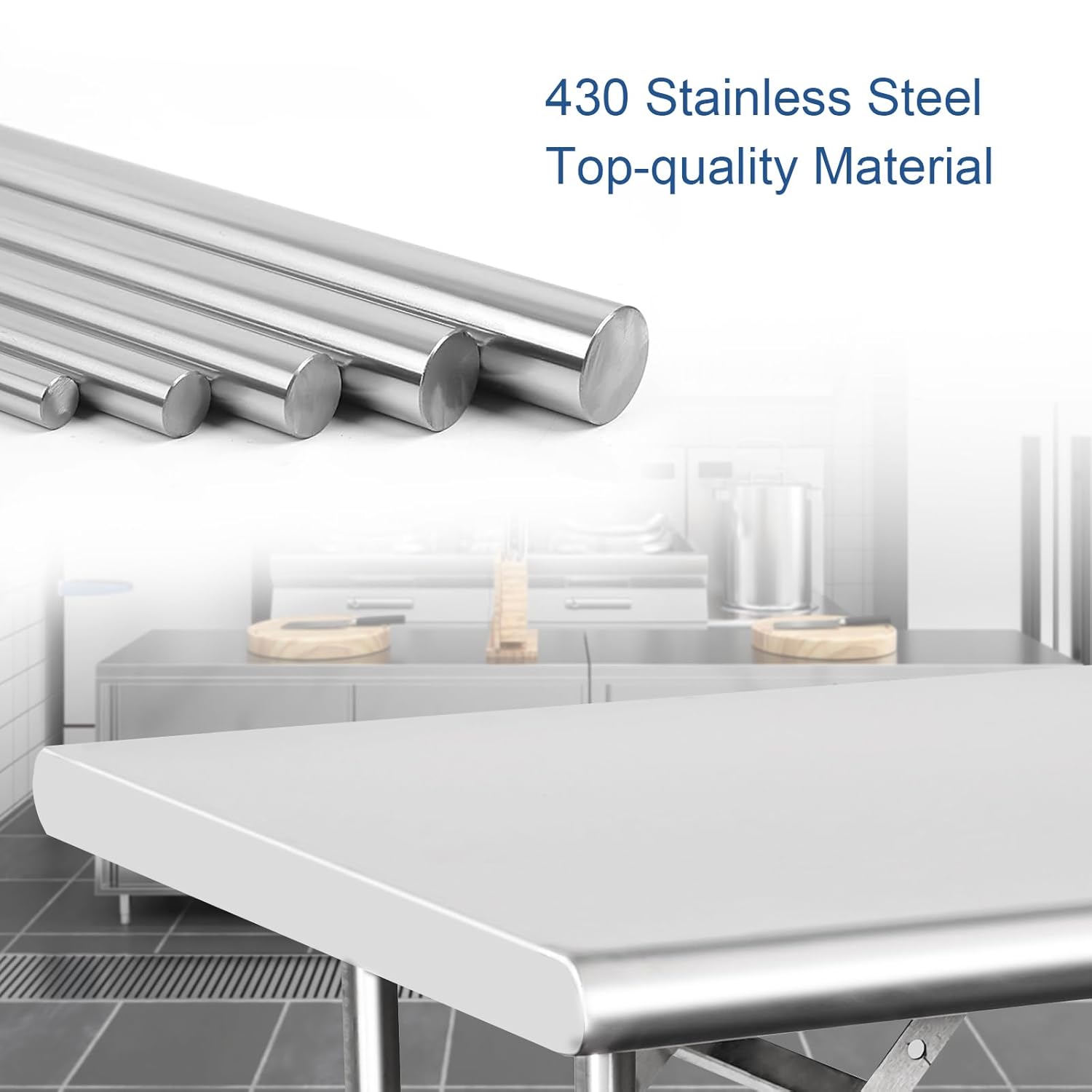 : HARDURA Folding Stainless Steel Table 24X48 Inches with Legs NSF Commercial Portable Folding Prep Table for Restaurant Kitchen Home and Hotel : Industrial & Scientific