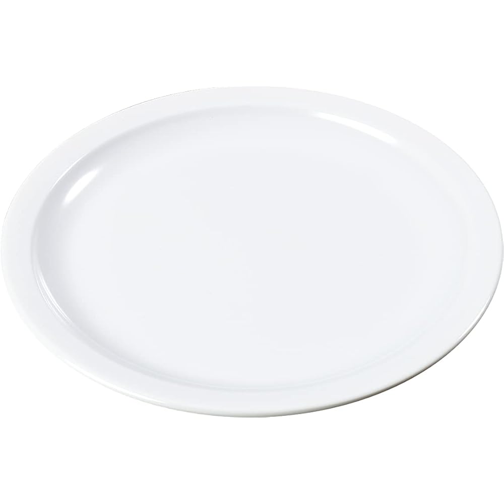 Carlisle FoodService Products Kingline Reusable Plastic Plate Sandwich Plate for Home and Restaurant, Melamine, 7.25 Inches, White, (Pack of 48) : Home & Kitchen