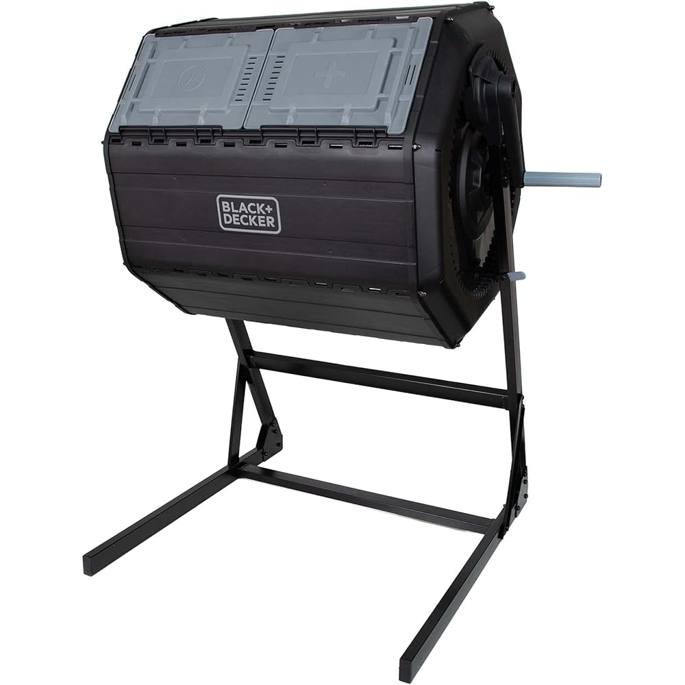 : BLACK+DECKER 40-Gallon Dual Chamber Compost Tumbler Outdoor (BDSTGA9701) : Patio, Lawn & Garden