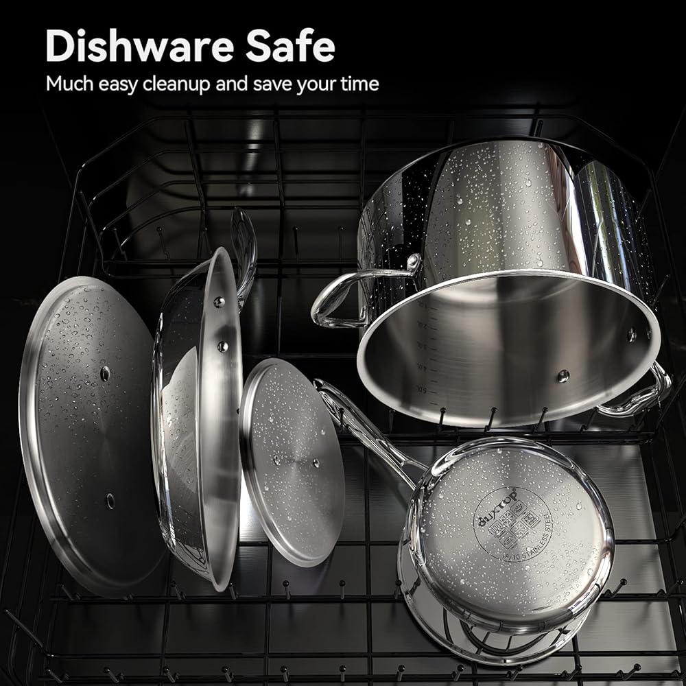 Duxtop Whole-Clad Tri-Ply Stainless Steel Induction Cookware Set, 10PC Kitchen Pots and Pans Set: Home & Kitchen
