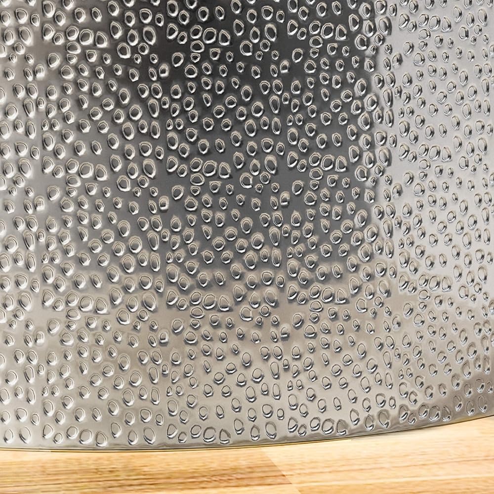 Christopher Knight Home Rache Modern Round Coffee Table with Hammered Iron, Silver, 26. 00” L x 26. 00” W x 17. 25” H : Home & Kitchen