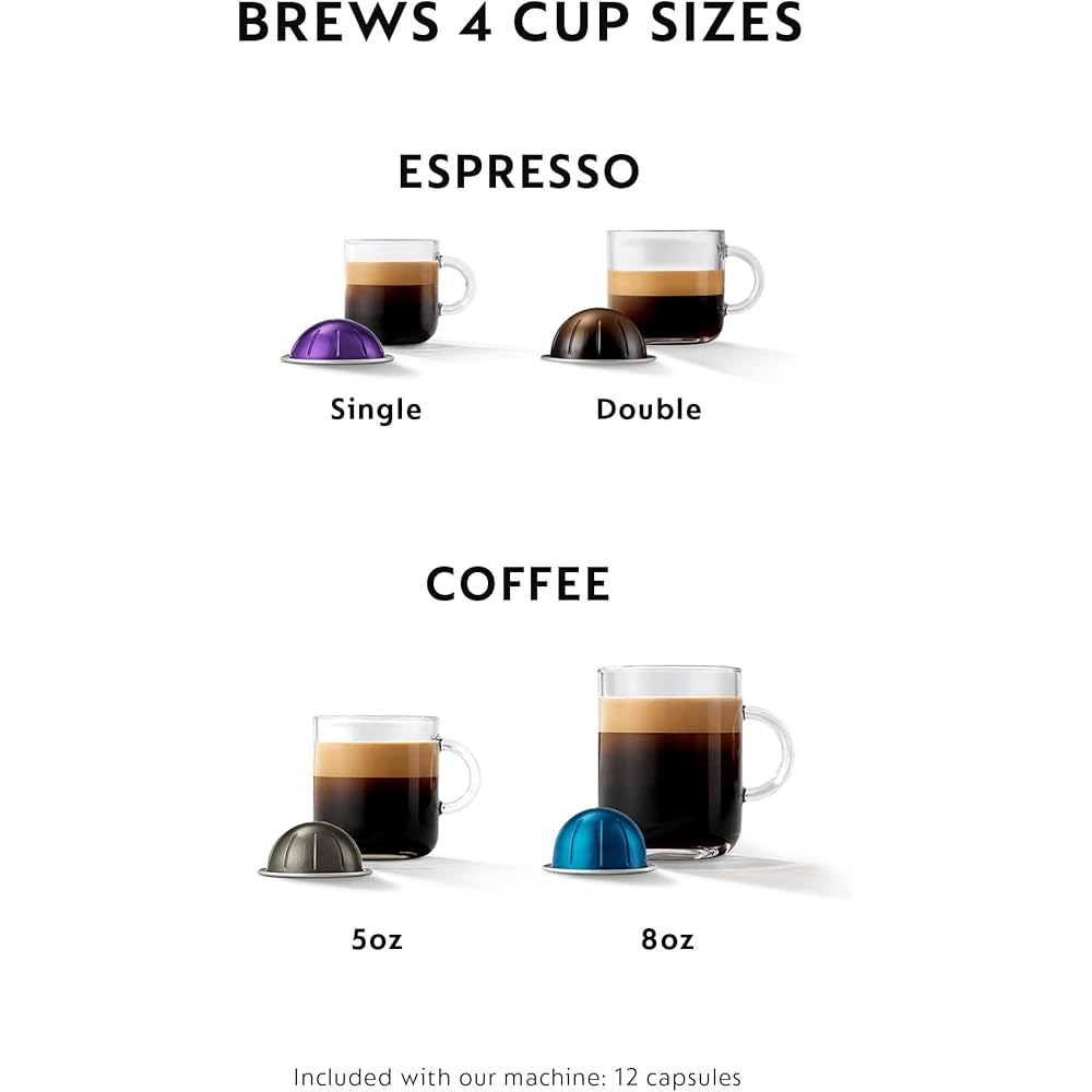 Nespresso Vertuo Plus Coffee and Espresso Maker by De'Longhi, Titan: Home & Kitchen