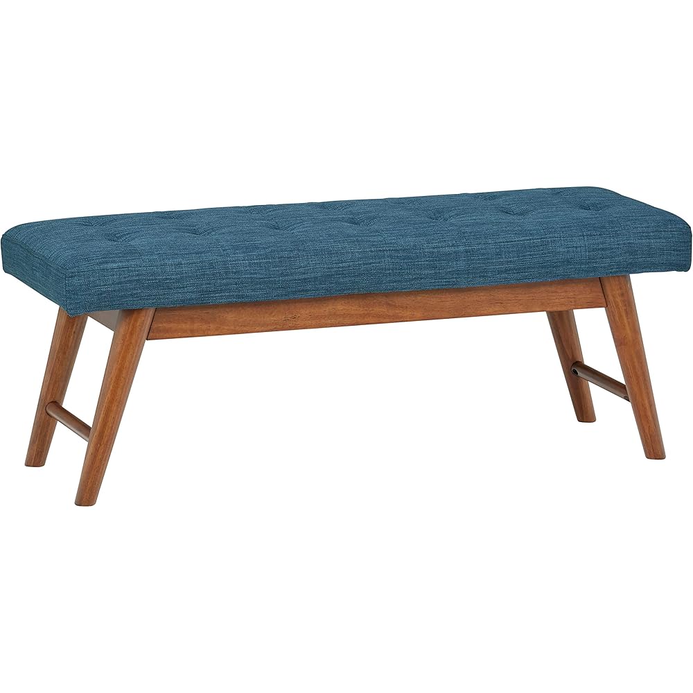 - Amazon Basics Modern Haraden Upholstered Button-Tufted Bench, Blue, 16 x 44 x 17 in (Previously Rivet brand) - Table Benches