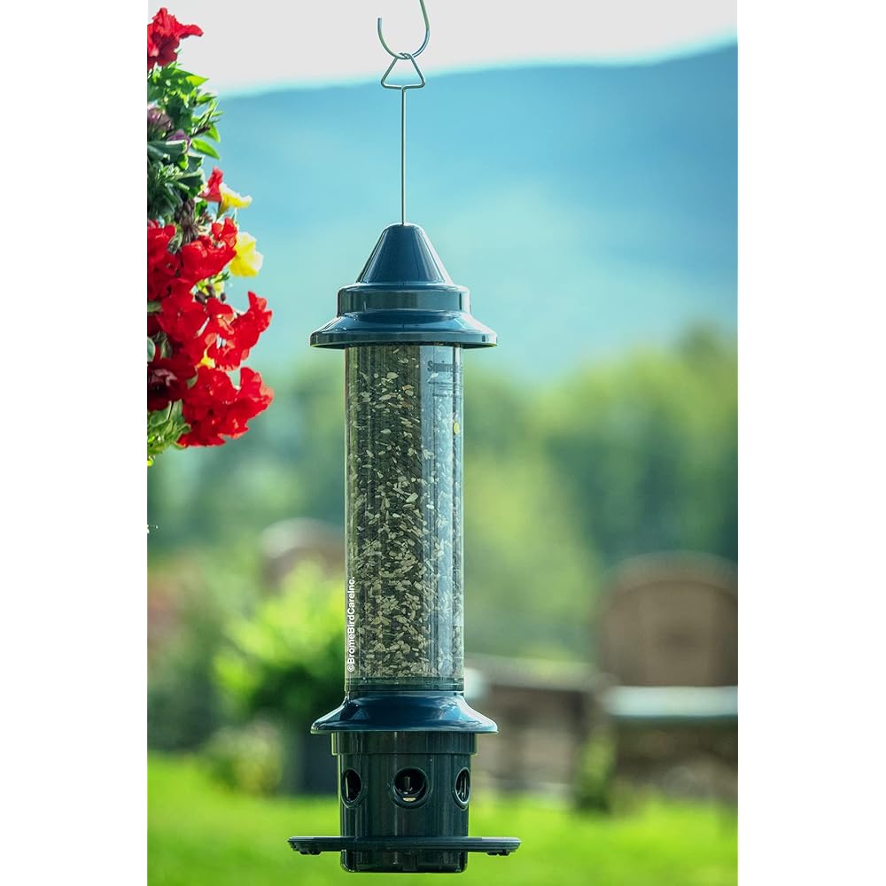 : Squirrel Buster Plus Squirrel-proof Bird Feeder w/Cardinal Ring and 6 Feeding Ports, 5.1-pound Seed Capacity, Adjustable, Pole-mountable (POLE ADAPTOR SOLD SEPARATELY), Green : Patio, Lawn & Garden