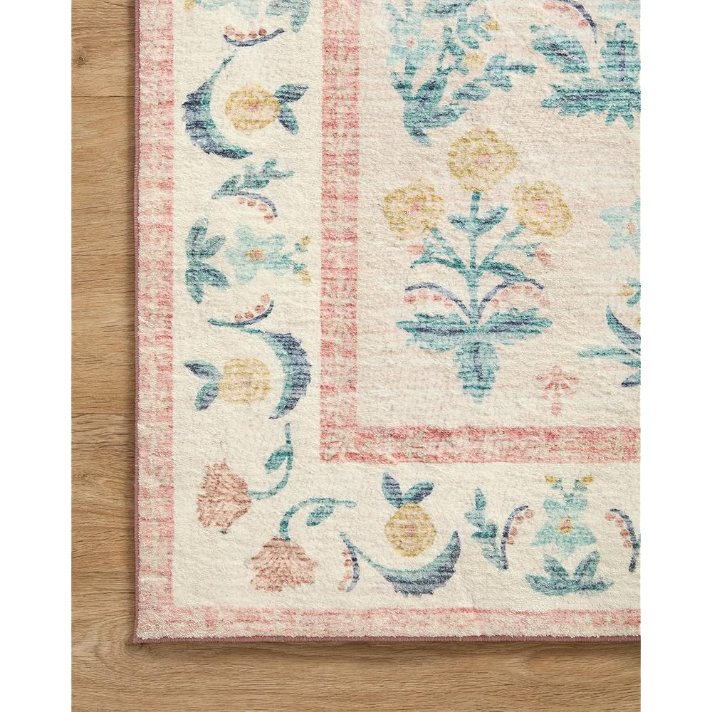 Loloi Rifle Paper Co. Eden Collection EDE-01 Mughal Rose Blush 5'-0