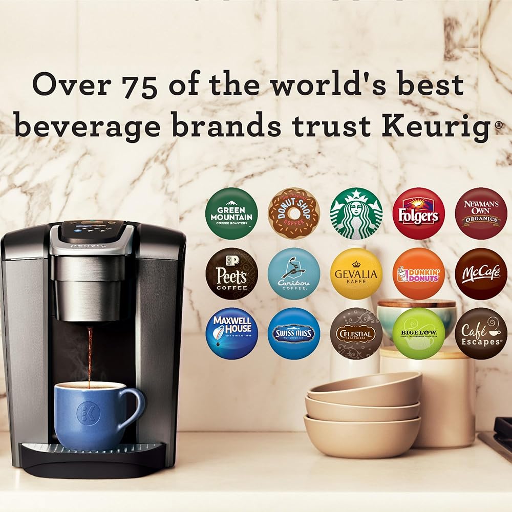 Keurig K-Elite Single Serve K-Cup Pod Coffee Maker, with Strength and Temperature Control, Iced Coffee Capability, 8 to 12oz Brew Size, Programmable, Brushed Slate: Home & Kitchen