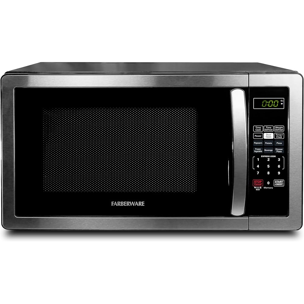 Farberware FMWO11AHTBKB 1.1 Cu. Ft. Stainless Steel Countertop Microwave Oven: Home & Kitchen