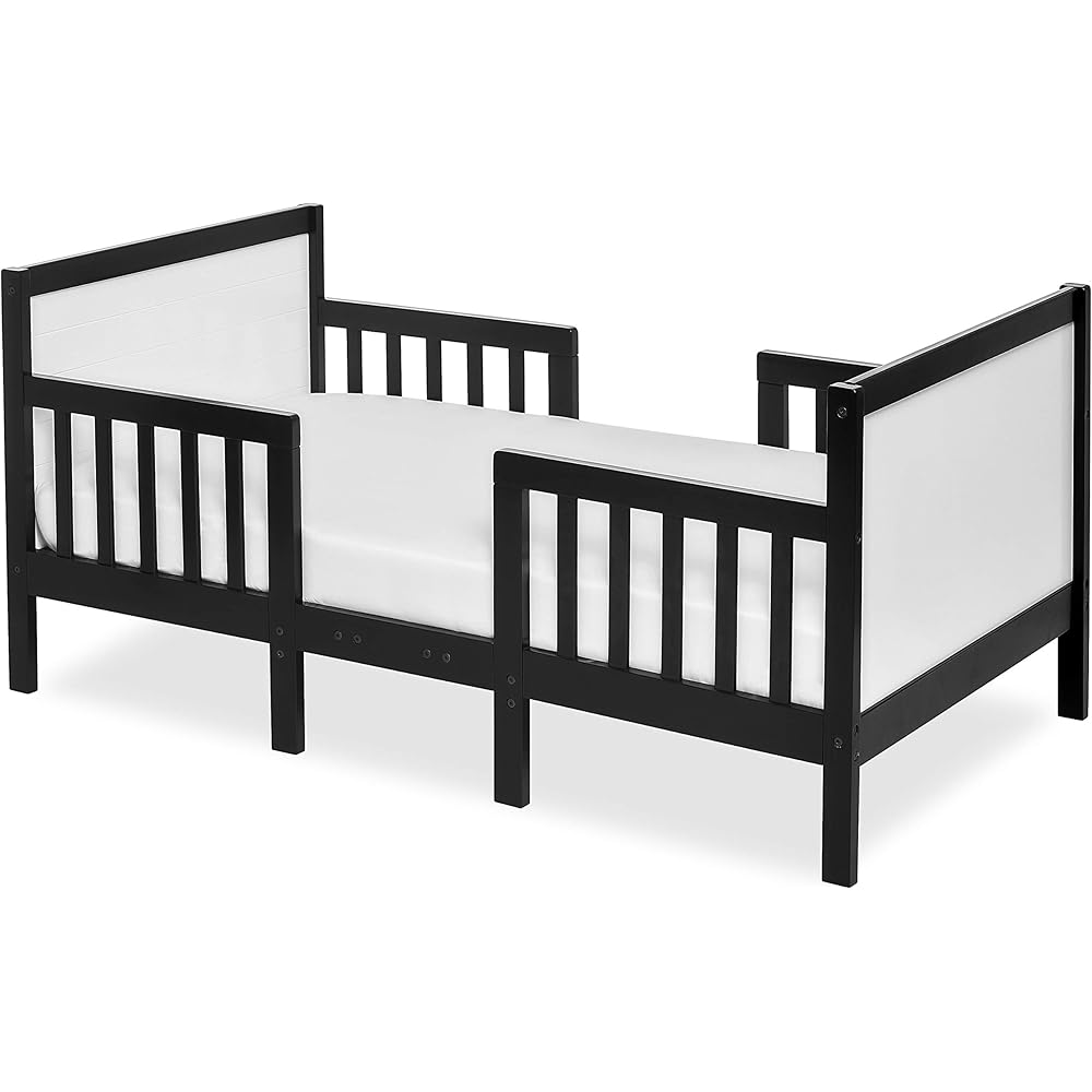 : Dream On Me Hudson 3 In 1 Convertible Toddler Bed In Black And White, Greenguard Gold Certified, JPMA Certified, Non Toxic Finishes, Made of Sustainable New Zealand Pinewood : Baby