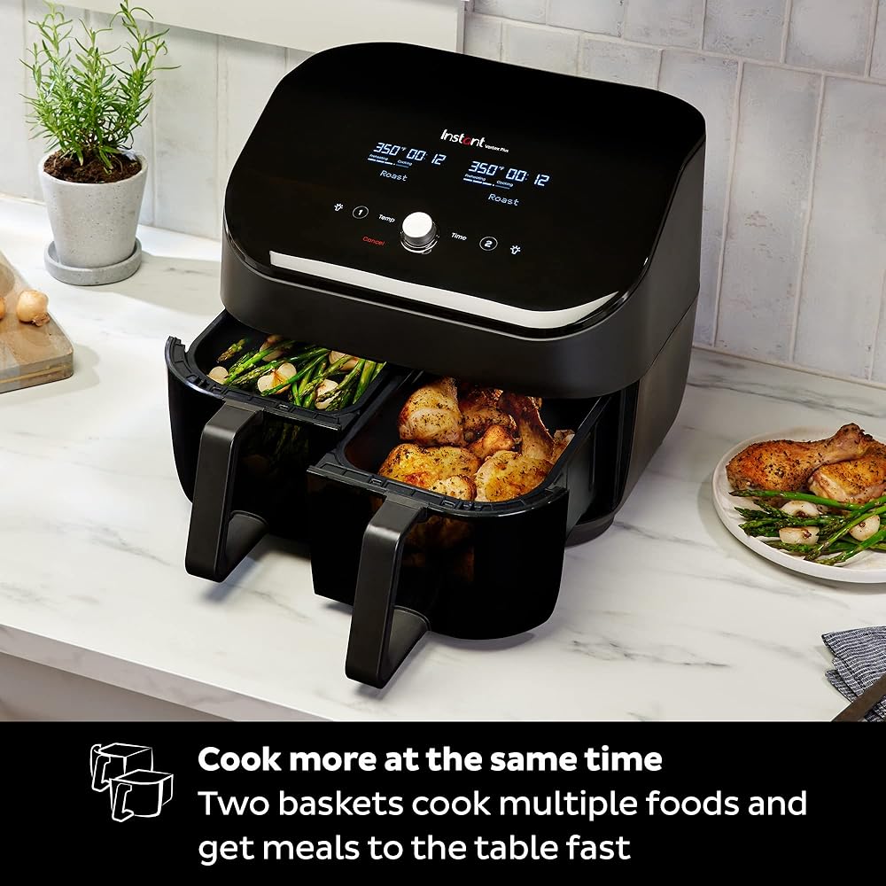 Instant Pot Vortex Plus XL 8QT ClearCook Air Fryer, Clear Windows, Custom Programming, 8-in-1 Functions that Crisps, Broils, Roasts, Dehydrates, Bakes, Reheats, from the Makers of Instant Pot, Black : Home & Kitchen