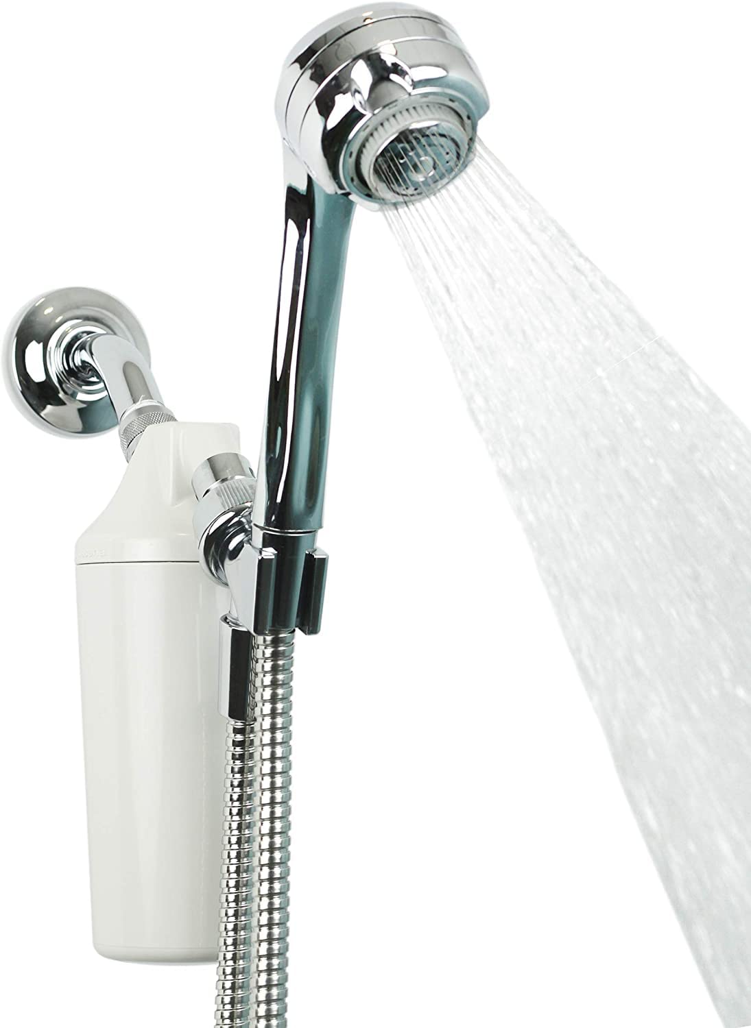 Aquasana Shower Filter | Dermatologist-recommended for softer, healthier skin & hair | Proven to reduce 90% of chlorine for 6 months | WaterSense Certified | Chrome wand shower head | AQ-4105CHR-E -