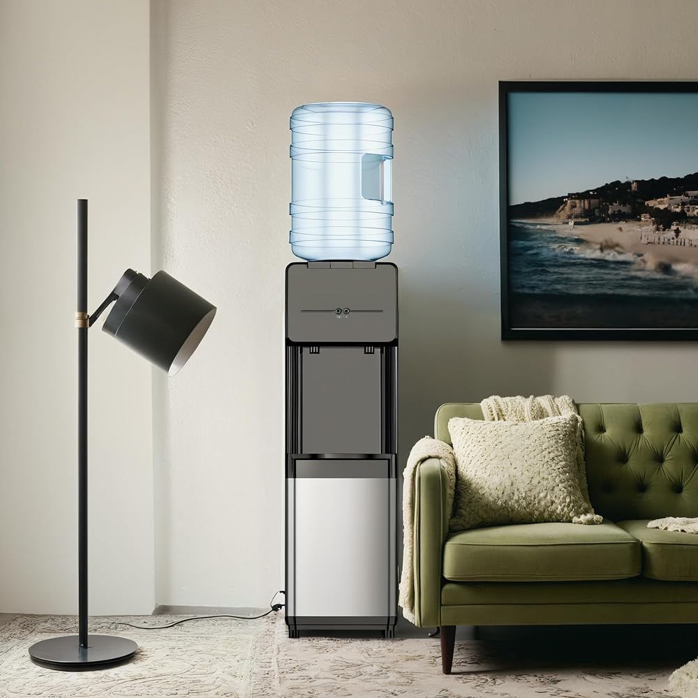 Euhomy Hot & Cold Water Dispenser, Top Loading Water Dispenser for 3 or 5 Gallon Bottles, Top Loading Hot & Cold Water Dispensor with Child Safety Lock, for Office, Home -