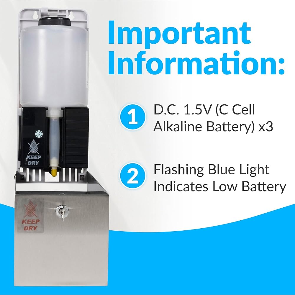 Bobrick B-2012 Automatic Wall-Mounted Liquid Soap Dispenser, Stainless Steel, 30 Fl Oz Capacity : Home & Kitchen