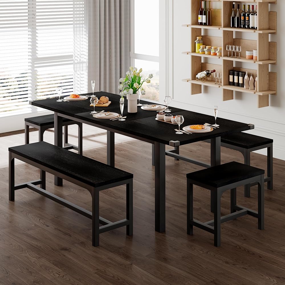 - Feonase 5-Piece Dining Table Set for 4-8 People, 63