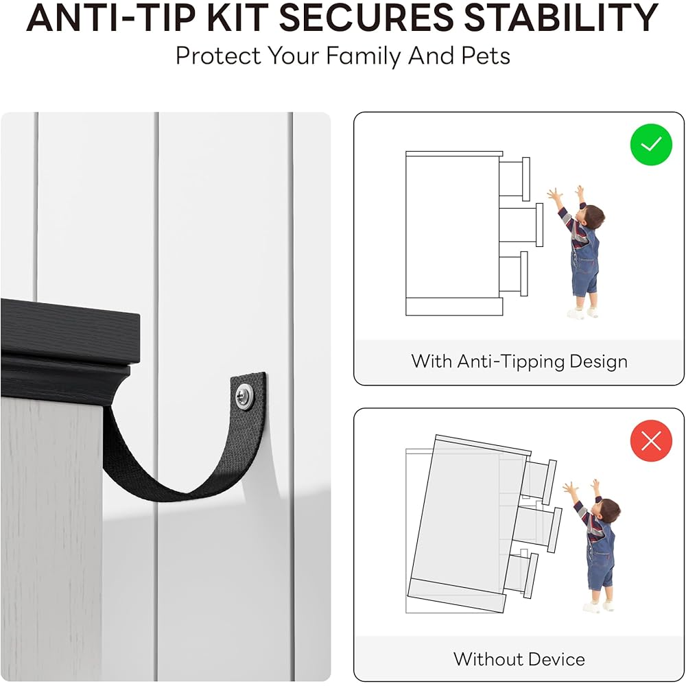 LIKIMIO Farmhouse 8 Drawer Dresser for Bedroom, 52