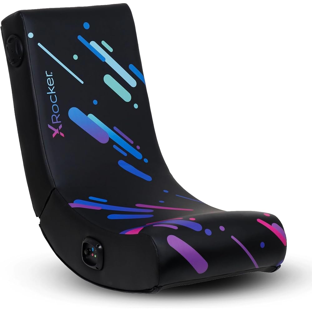 X Rocker Pixel Youth Video Gaming Floor Rocker Chair, Back to School Gifts for Gamers, Bedroom, Foldable, Black with Print : Home & Kitchen