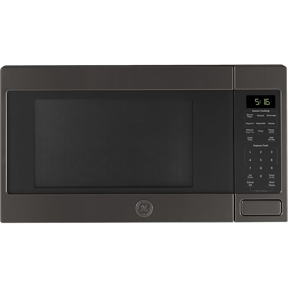 GE GCST16S1WTS Microwave Oven, 1,150-watt 8 Auto Cooking Settings, Child-Lock Technology, Kitchen Essentials for The Countertop, Dorm Room or Apartment, 1.6 Cu. Ft, Black Stainless : Home & Kitchen