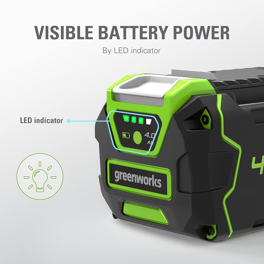 Greenworks 40V 4.0Ah Lithium-Ion Battery (Genuine Greenworks Battery / 75+ Compatible Tools) : Patio, Lawn & Garden
