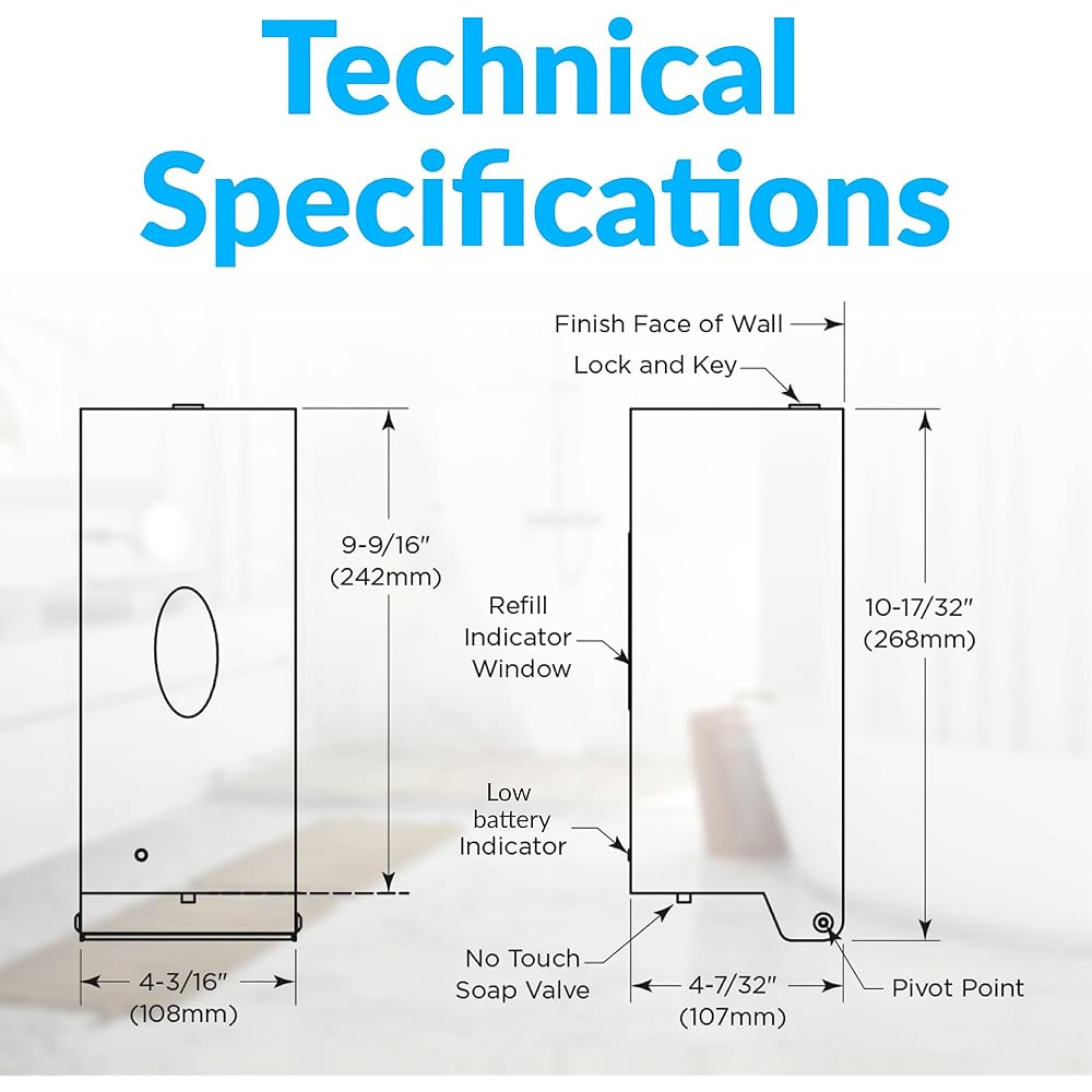 Bobrick B-2012 Automatic Wall-Mounted Liquid Soap Dispenser, Stainless Steel, 30 Fl Oz Capacity : Home & Kitchen