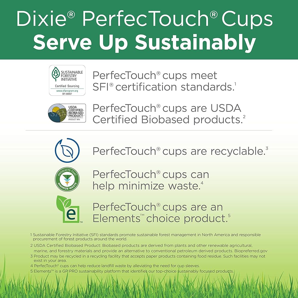 Dixie PerfecTouch 12 oz. Insulated Paper Hot Coffee Cup and Lid Set by GP PRO (Georgia-Pacific) Coffee Haze and White, 5342COMBO600, 300 Cups and 300 Lids (50 Cups and Lids Per Pack, 6 Packs Per Case) : Health & Household