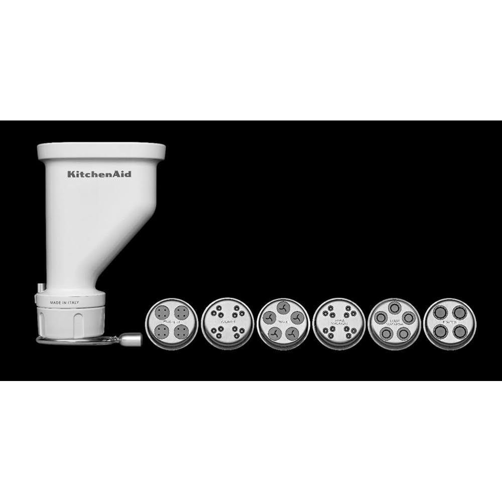 KitchenAid KSMPEXTA Gourmet Pasta Press Attachment with 6 Interchangeable Pasta Plates, White : Home & Kitchen