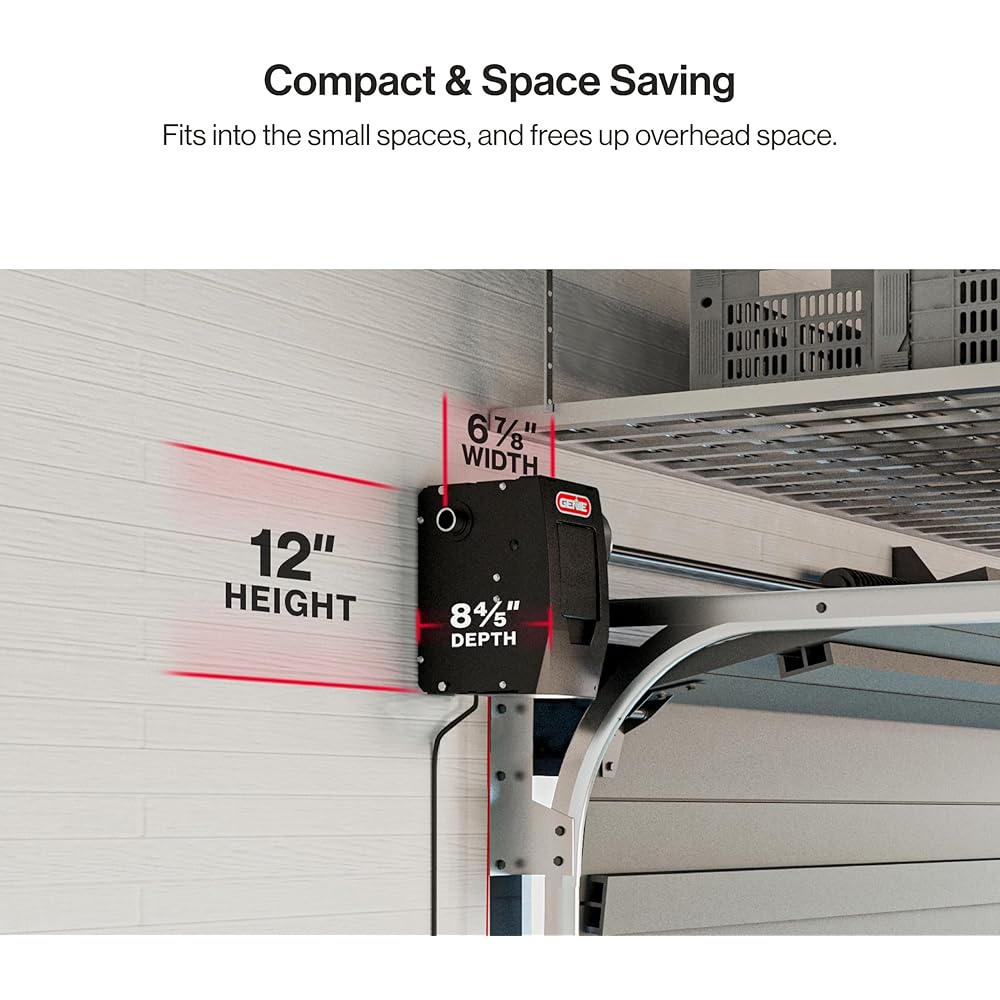 Genie 6072H-O Residential Wall Mounted Garage Door Opener, Black -