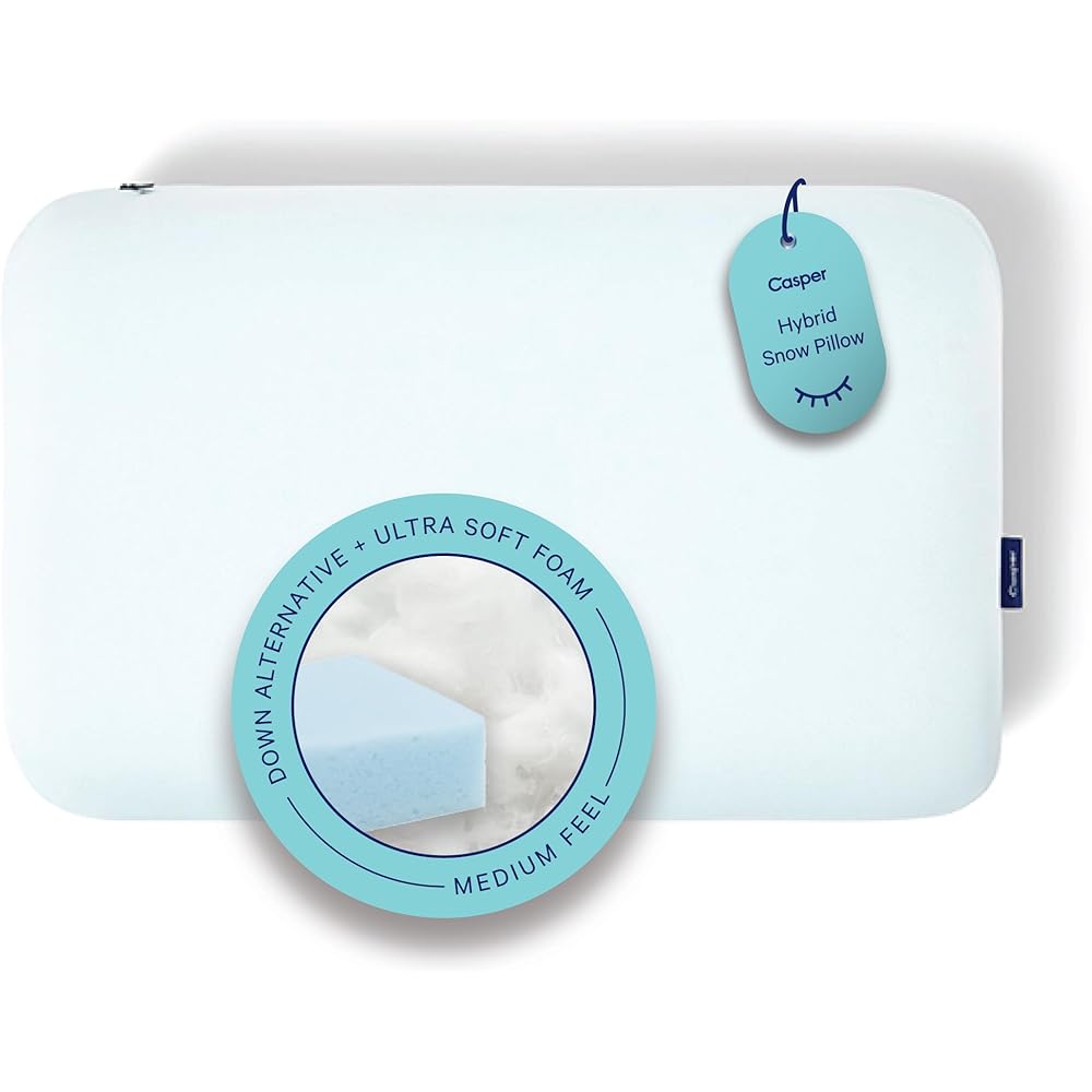 Casper Sleep Hybrid Snow Pillow, Standard, White : Home & Kitchen