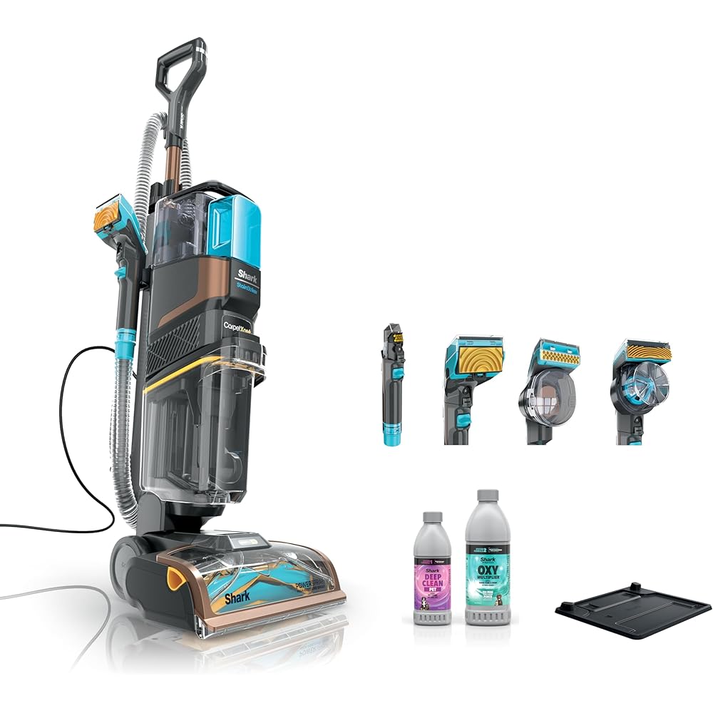 - Shark CarpetXpert HairPro with StainStriker, Upright Carpet, Area Rug & Upholstery Cleaner, Perfect for Pets & Hair Removal, Carpet Shampooer, 4 Cleaning Tools, Pet Cleaning Solution, Copper, EX301