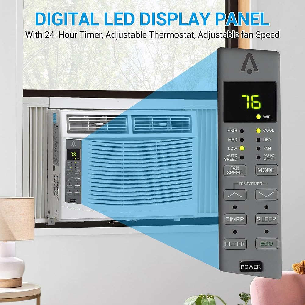 Towallmark 6,000 Btu Window Air Conditioner, Cools Up to 250 Sq. Ft with Cooling, Dehumidifier, 3 Fan Speed, Window-Mounted Room Ac Window Unit with Remote, Easy Install Kit for Home : Home & Kitchen