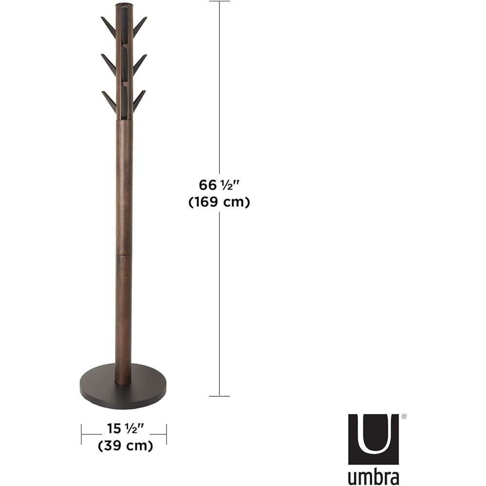 Umbra Flapper Coat Rack, Clothing Hanger, Umbrella Holder, and Hat Organizer, Great for Entryway, Black/Walnut (320361-048) : Home & Kitchen