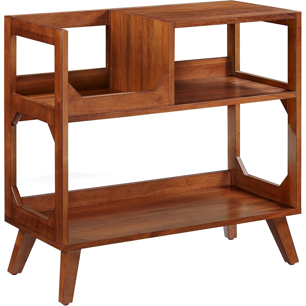 Crosley Furniture Asheville Mid-Century Modern Media Console Record Player Stand, Storage for Vinyl Records, Medium, Walnut : Home & Kitchen