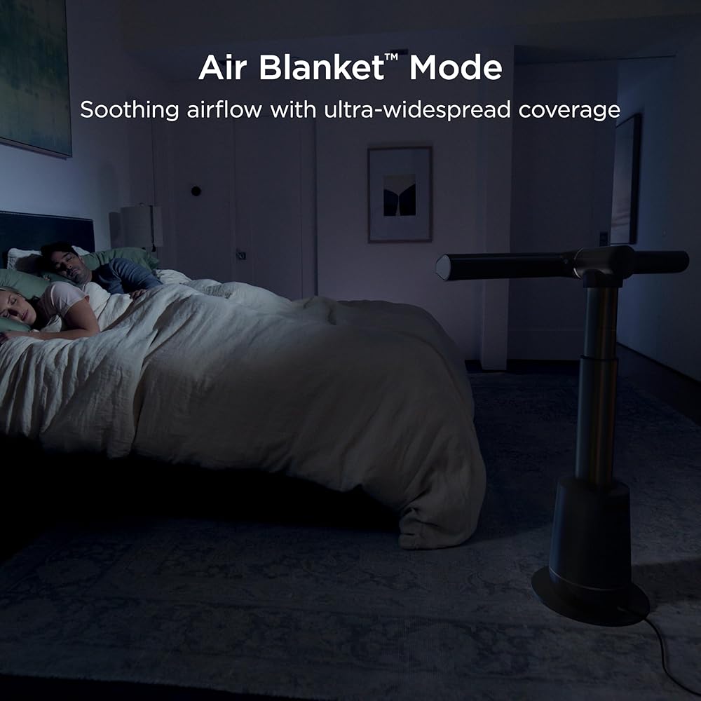 Shark TurboBlade Fan—Ultra-customizable bladeless tower fan, pivots, twists, oscillates 180°, circulates and propels air, 10 noise levels + 10 speeds, easy to clean, charcoal, TF202S